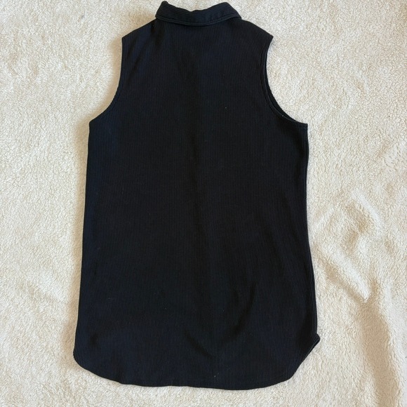Vtg Express Tricot Waffle Knit Sleeveless Collared Button Up Tunic grunge 90s XL - Picture 7 of 8